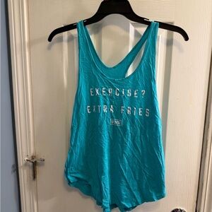 PINK Victoria's Secret Teal Graphic Tank Top